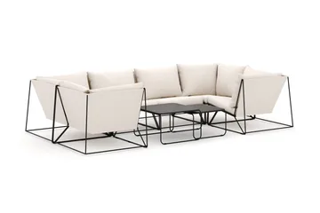 Usteryd ulko-U-sohva 6-istuttava, suljetulla päädyllä