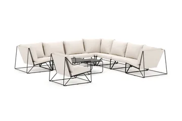 Usteryd ulkokäyttöön kulmasohva 8-istuttava, käännettävä, nojatuolilla