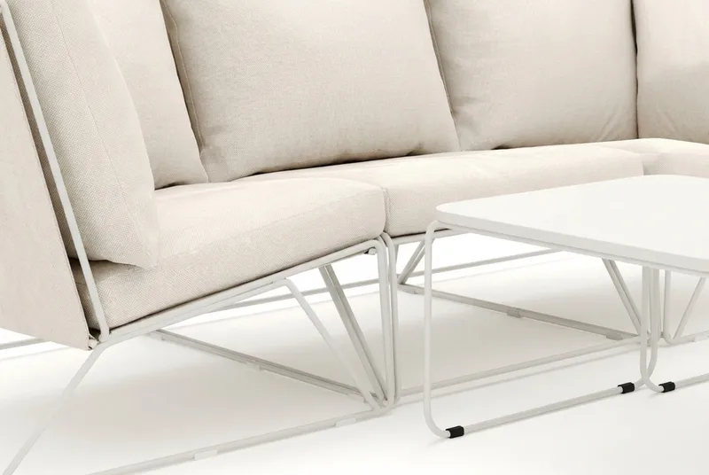 Usteryd ulkokäyttöön suora 3-istuttava sohva - Beige/Beige - Puutarhakalusteet - Terassiryhmät - Terassisohvat