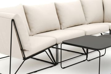 Usteryd ulkokäyttöön suora 4-istuttava sohva - Musta/Beige - Puutarhakalusteet - Terassiryhmät - Sohvaryhmät ulos