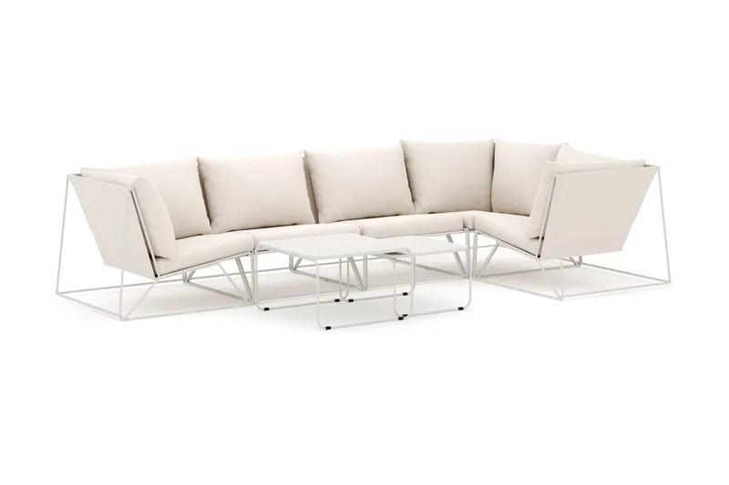 Usteryd ulkokulmasohva 5-istuttava, käännettävä, Beige/Beige