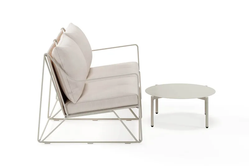 Usteryd Ulkosohva 2-istuttava Usteryd Sohvapöydällä - Beige - Puutarhakalusteet - Terassiryhmät - Oleskeluryhmät