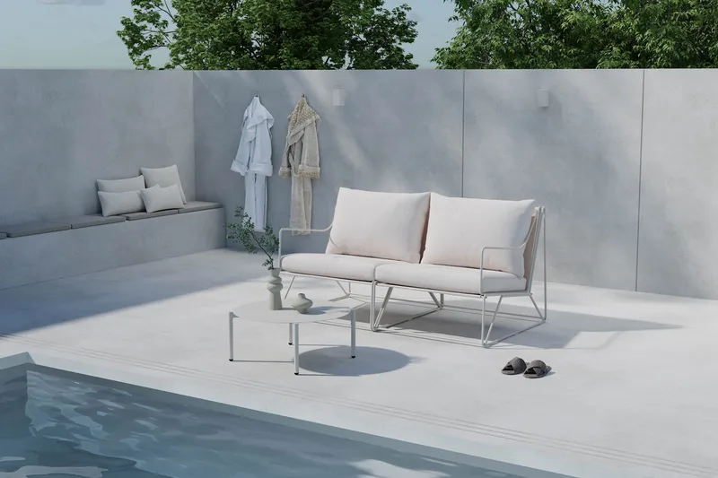 Usteryd Ulkosohva 2-istuttava Usteryd Sohvapöydällä - Beige - Puutarhakalusteet - Terassiryhmät - Oleskeluryhmät