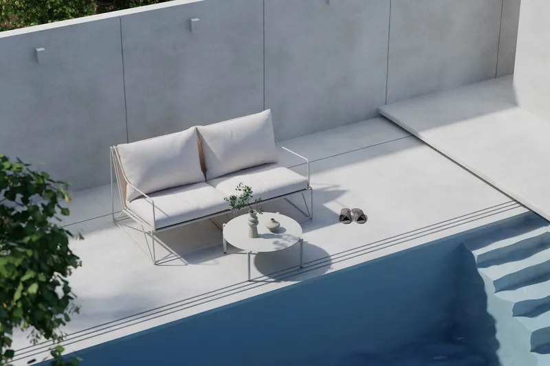 Usteryd Ulkosohva 2-istuttava Usteryd Sohvapöydällä - Beige - Puutarhakalusteet - Terassiryhmät - Oleskeluryhmät