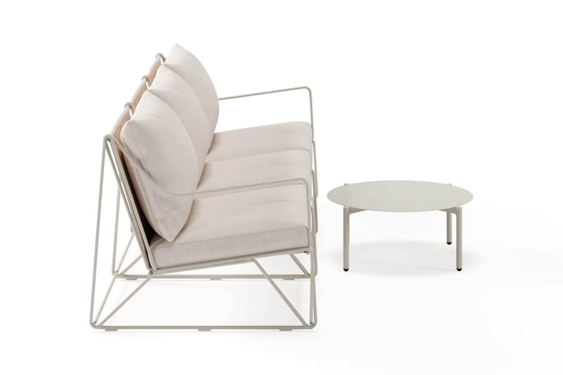 Usteryd Ulkosohva 3-istuttava Usteryd Sohvapöydällä - Beige - Puutarhakalusteet - Terassiryhmät - Oleskeluryhmät