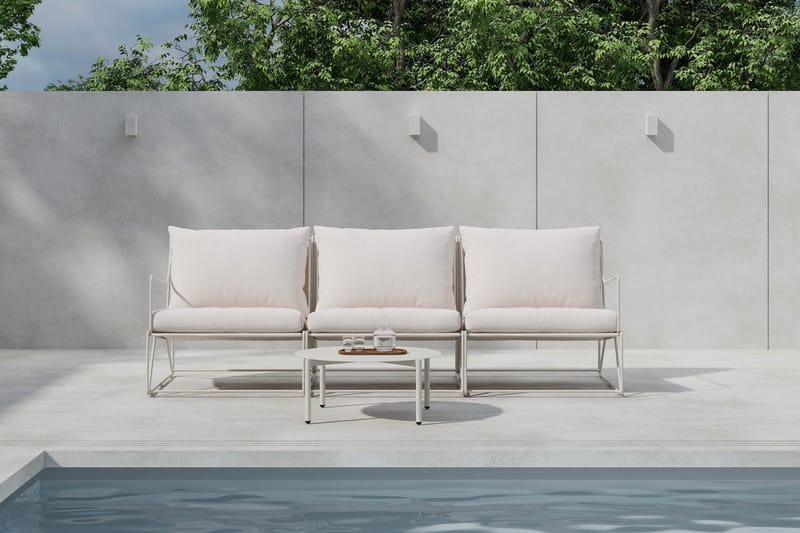 Usteryd Ulkosohva 3-istuttava Usteryd Sohvapöydällä - Beige - Puutarhakalusteet - Terassiryhmät - Oleskeluryhmät