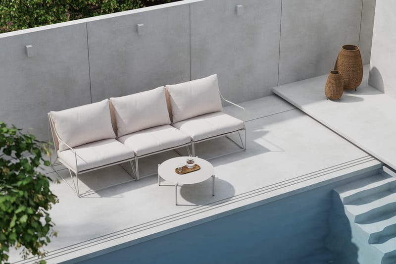 Usteryd Ulkosohva 3-istuttava Usteryd Sohvapöydällä - Beige - Puutarhakalusteet - Terassiryhmät - Oleskeluryhmät