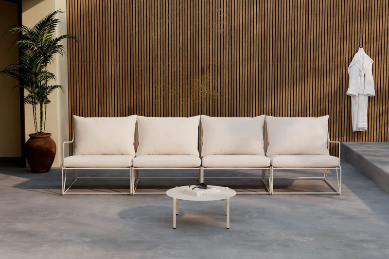 Usteryd Ulkosohva 4-istuttava Usteryd Sohvapöydällä - Beige - Puutarhakalusteet - Terassiryhmät - Oleskeluryhmät