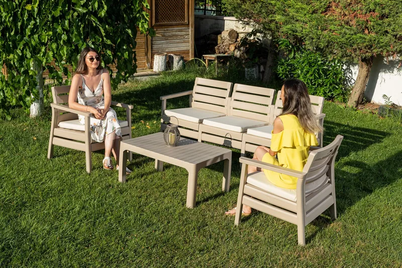 Vomira Lounge-ryhmä ulkokäyttöön - Desert Beige - Puutarhakalusteet - Terassiryhmät - Sohvaryhmät ulos