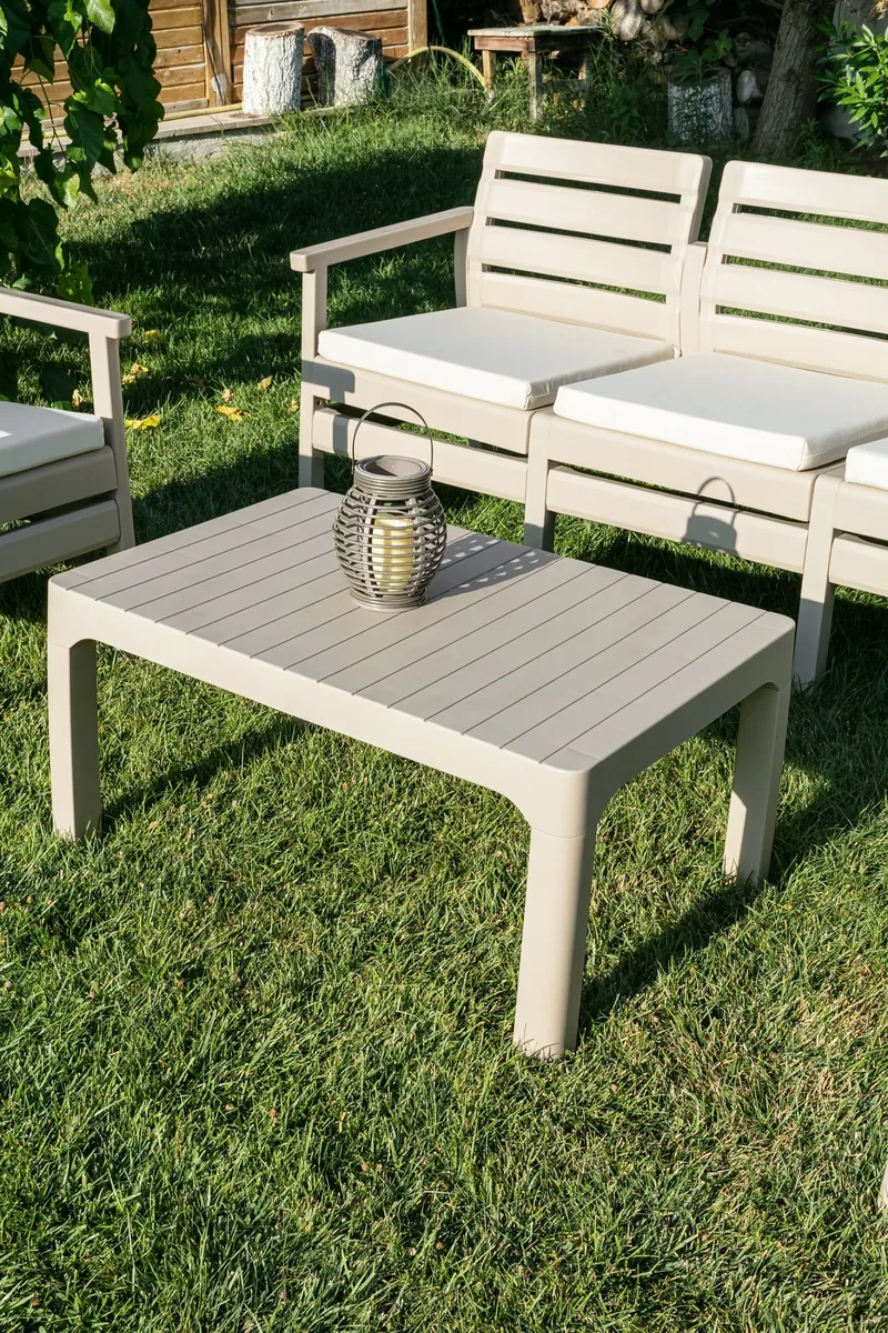 Vomira Lounge-ryhmä ulkokäyttöön - Desert Beige - Puutarhakalusteet - Terassiryhmät - Sohvaryhmät ulos