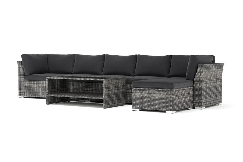 Wisconsin ulkokäyttöön divaanisohva 6-istuttava, käännettävä, Harmaa