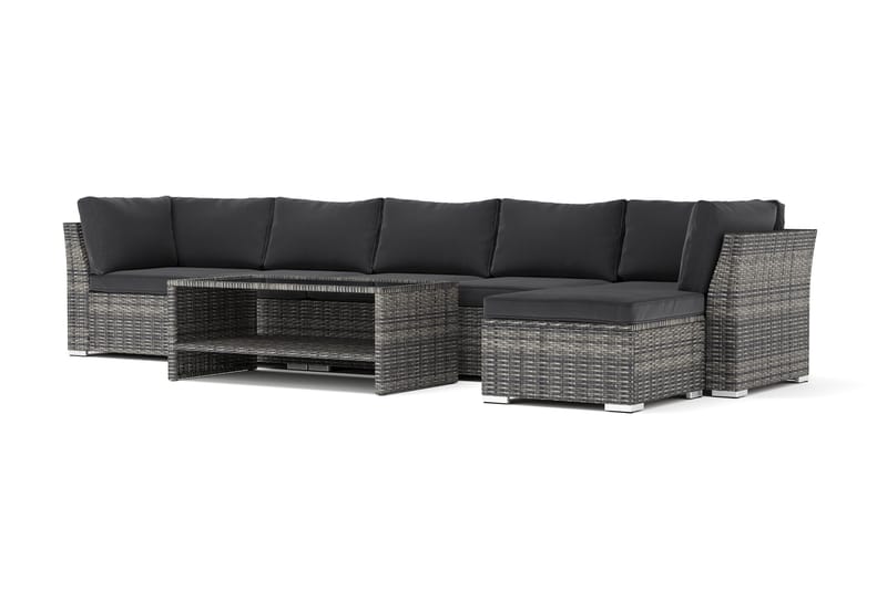 Wisconsin ulkokäyttöön divaanisohva 6-istuttava, käännettävä, Harmaa