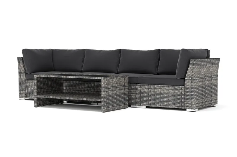 Wisconsin ulkokäyttöön suora 4-istuttava sohva, Harmaa