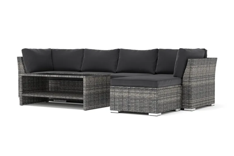 Wisconsin-ulkokäyttöön tarkoitettu divaanisohva, 5-istuttava, käännettävä, Harmaa