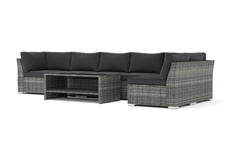 Wisconsin-ulkokäyttöön tarkoitettu divaanisohva, 6-istuttava, käännettävä, Harmaa