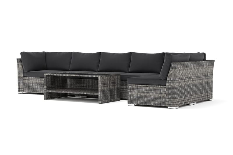 Wisconsin-ulkokäyttöön tarkoitettu divaanisohva, 6-istuttava, käännettävä, Harmaa