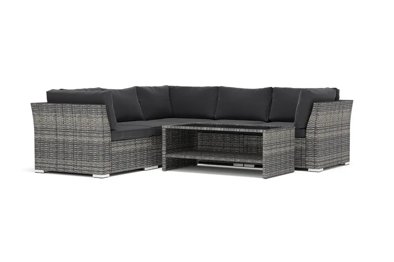 Wisconsin ulkokäyttöön tarkoitettu kulmasohva, 5-paikkainen, käännettävä, Harmaa