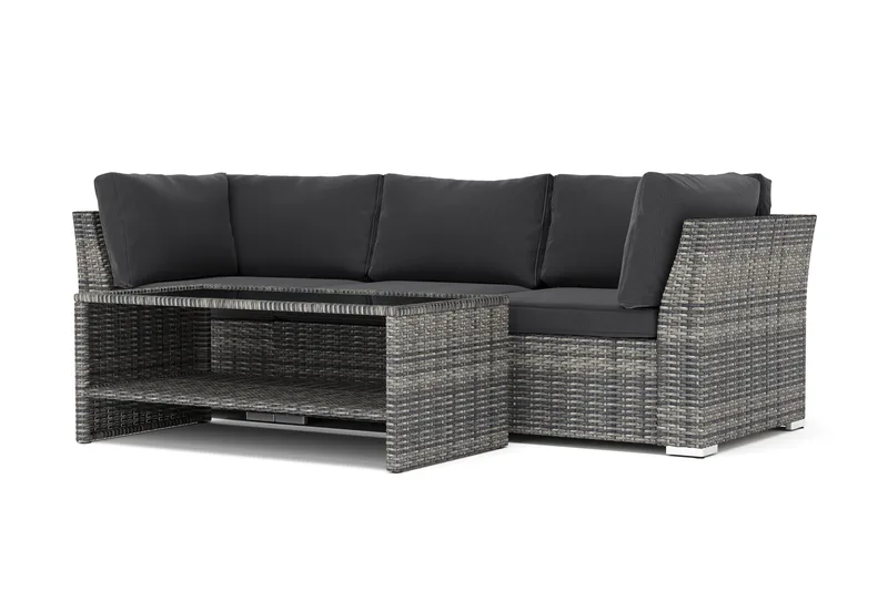 Wisconsin ulkokäyttöön tarkoitettu suora 3-istuttava sohva, Harmaa