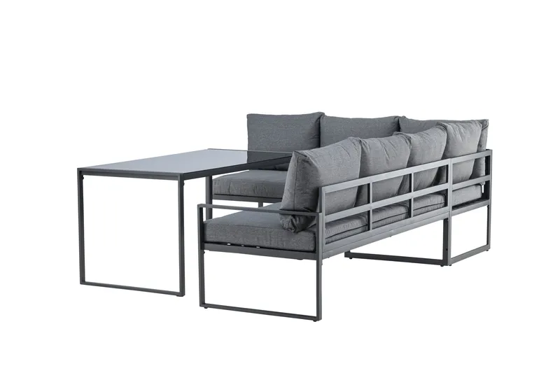 Zingaro Sohvaryhmä Ulkokäyttöön 4-istuttava - Musta/Harmaa - Puutarhakalusteet - Terassiryhmät - Oleskeluryhmät