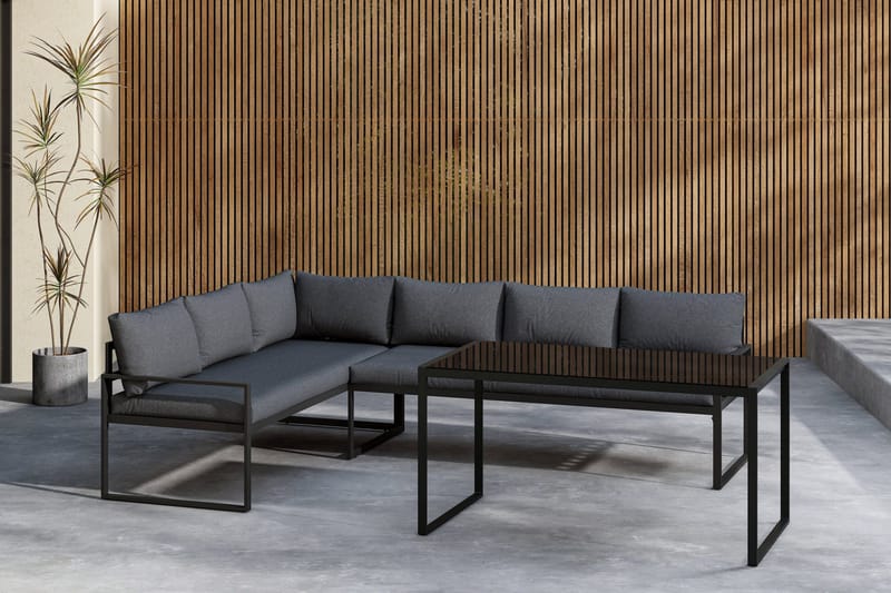 Zingaro Sohvaryhmä Ulkokäyttöön 4-istuttava - Musta/Harmaa - Puutarhakalusteet - Terassiryhmät - Oleskeluryhmät