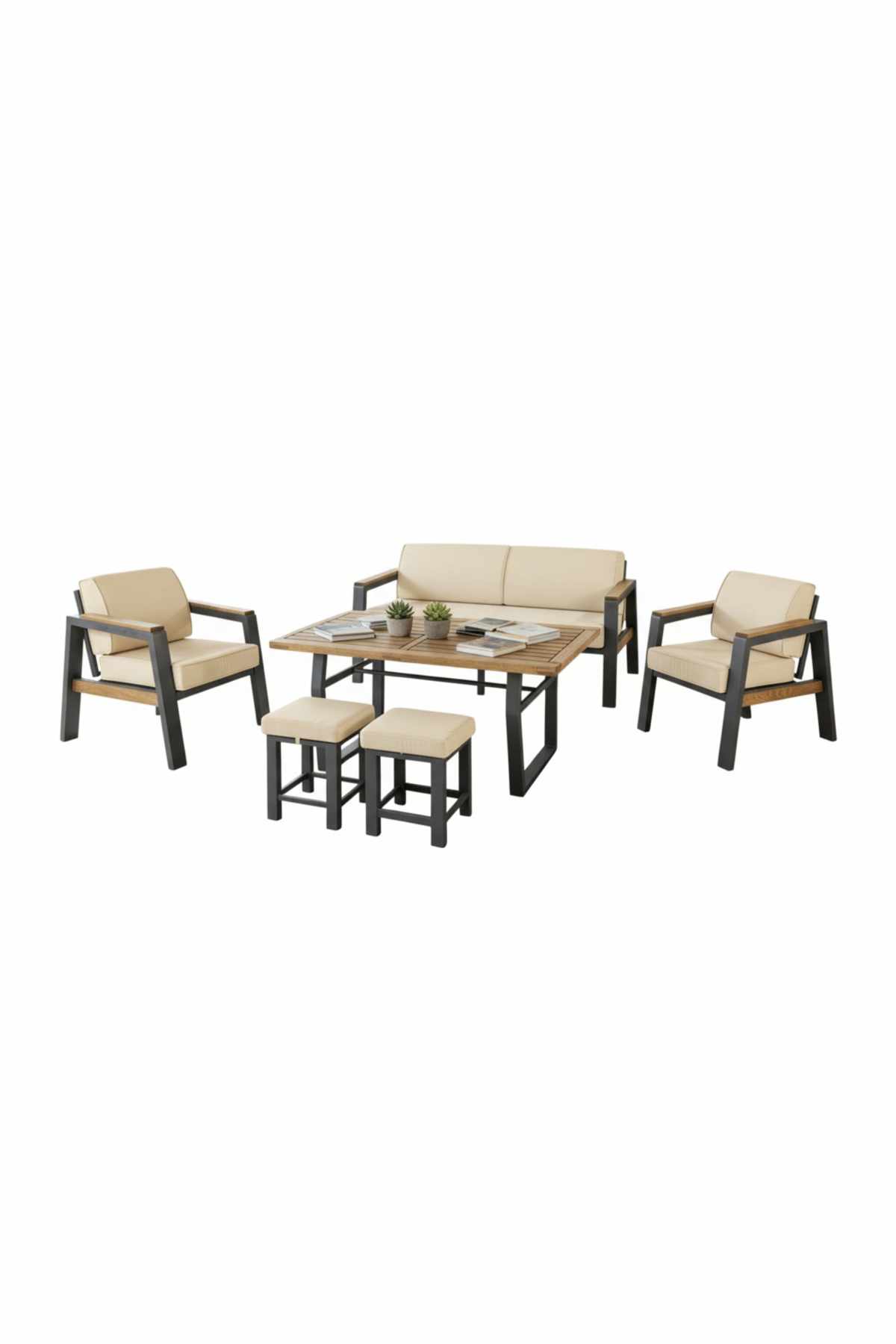 Garden Lounge Set Atelier Del Sofa Leo 3+1+1+2 (170 x 78 x 63 cm) Beige -