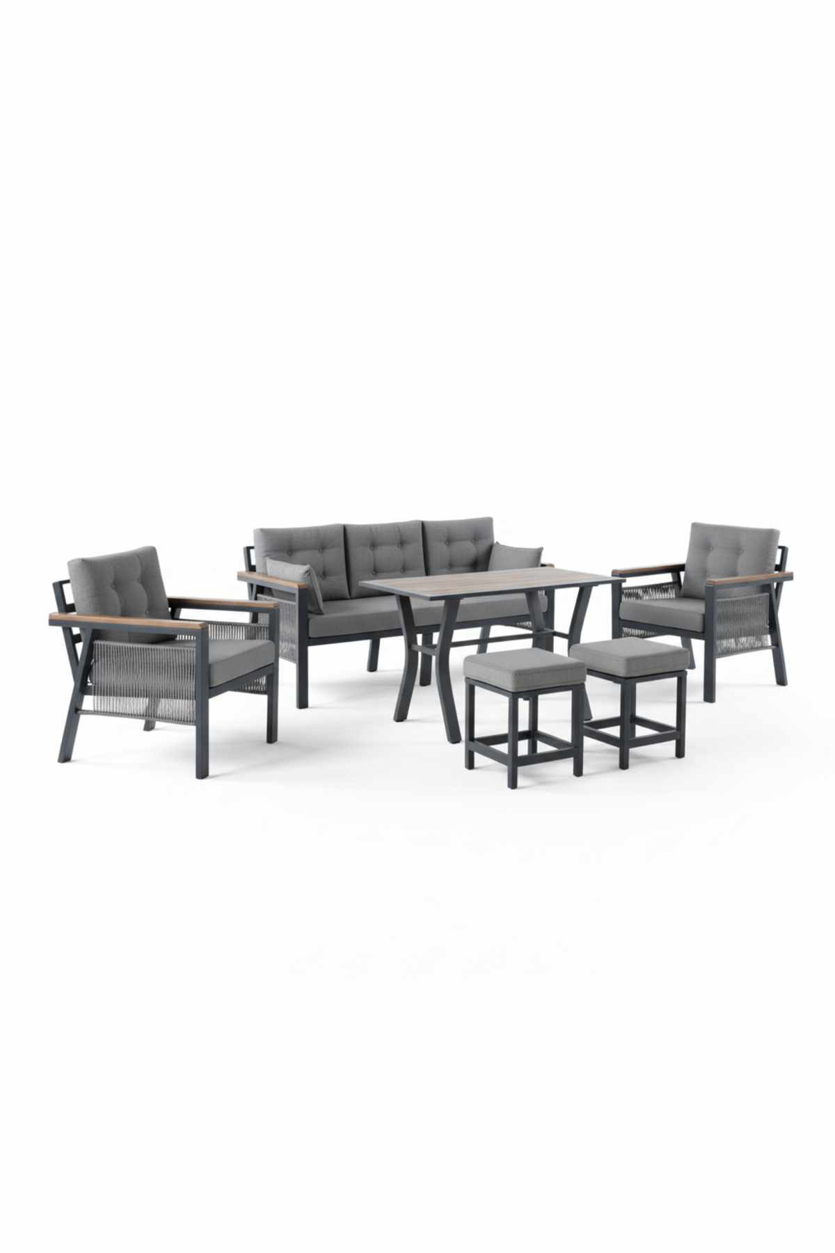 Garden Lounge Set Atelier Del Sofa Lilyum 3+1+1+2 (170 x 78 x 60 cm) Harmaa -
