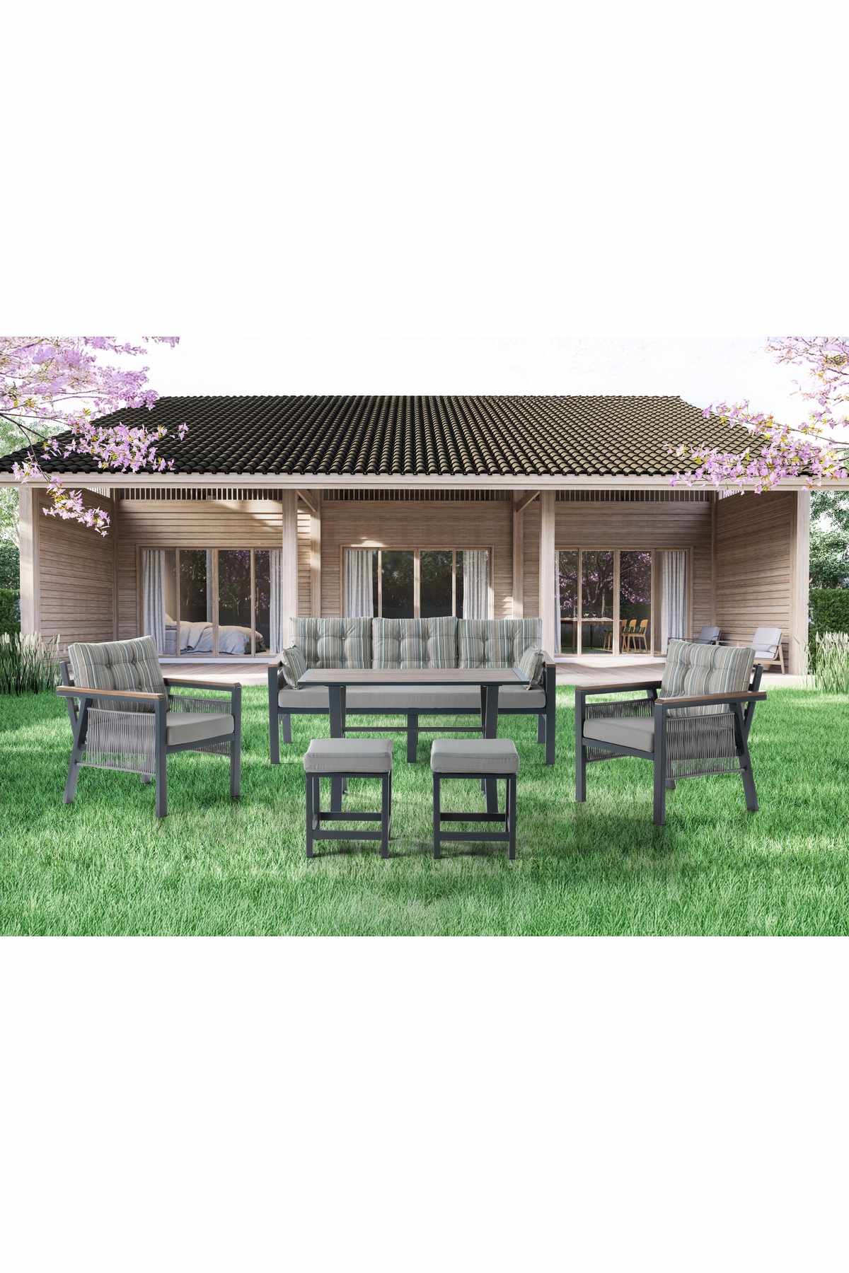 Garden Lounge Set Atelier Del Sofa Lilyum 3+1+1+2 (170 x 78 x 60 cm) Monivärinen -