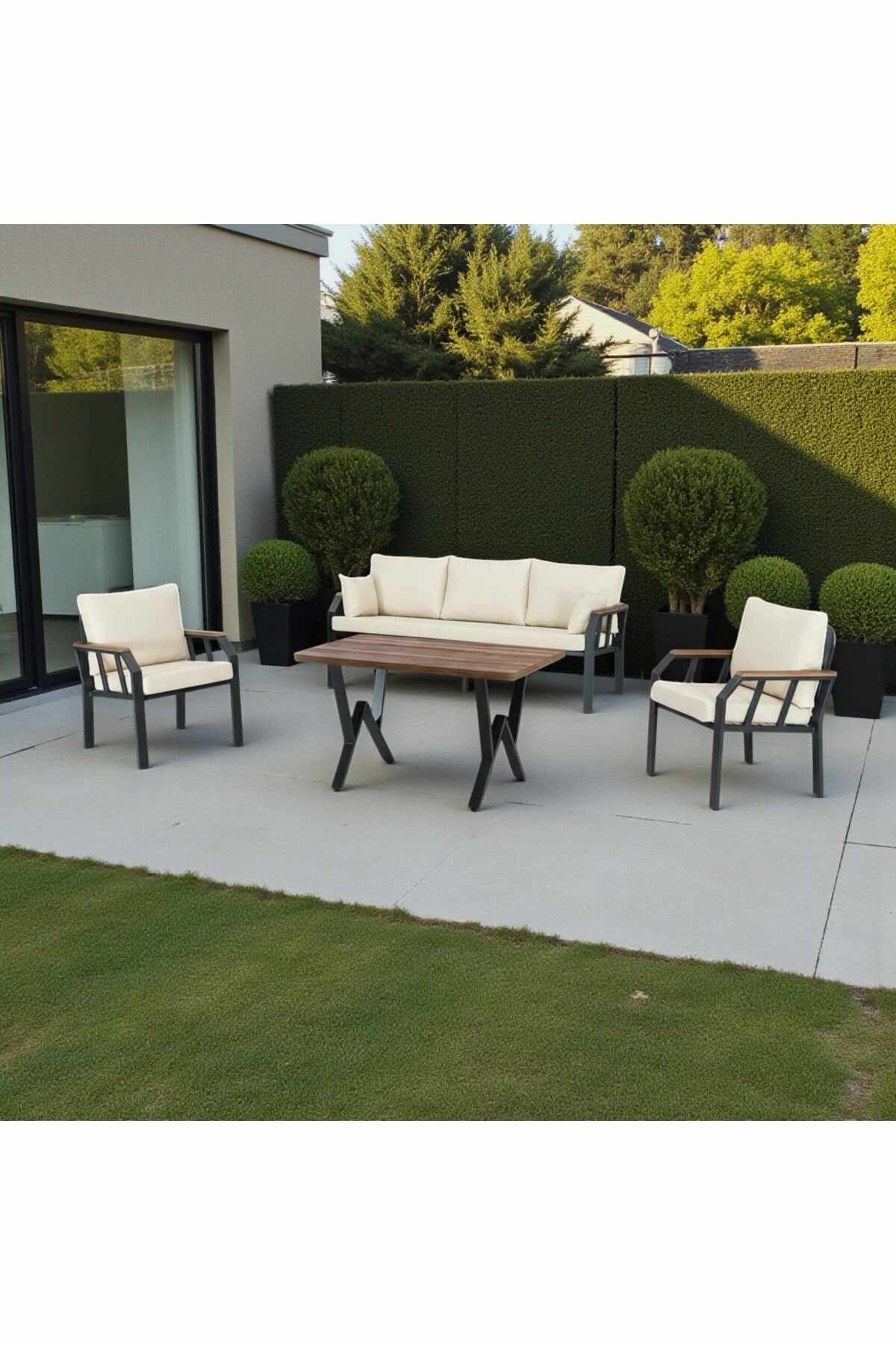 Garden Lounge Set Atelier Del Sofa Nergiz 3+1+1 (200 x 78 x 58 cm) Beige -