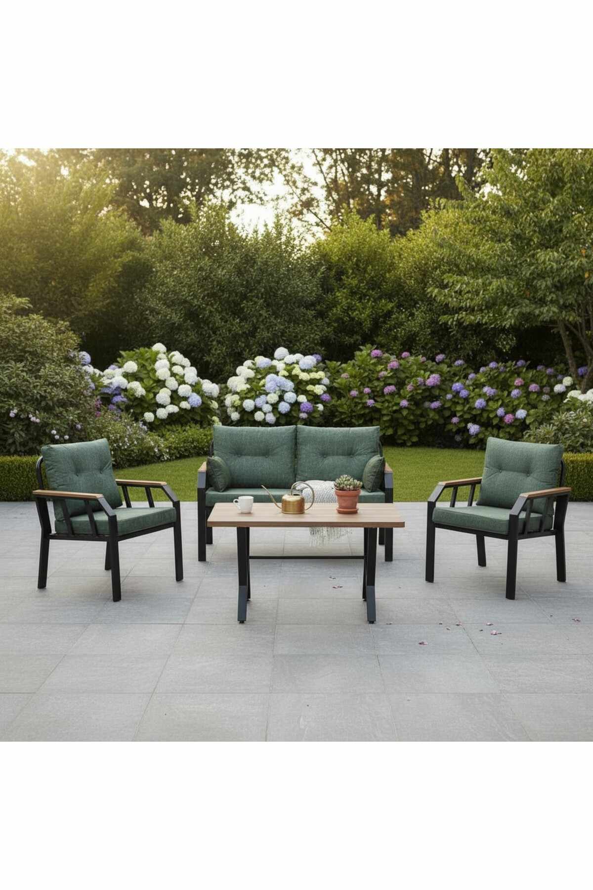 Garden Lounge Set Atelier Del Sofa Vihreä musta -