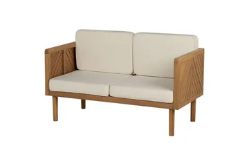 2-sitssoffa Beliani Baratti Light wood||Beige - Puutarhakalusteet - Ulkosohva & puutarhapenkki - Puutarhasohva