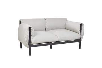 2-sitssoffa Beliani Esperia Grey, Black - Puutarhakalusteet - Ulkosohva & puutarhapenkki - Puutarhasohva