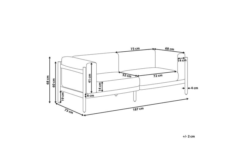 2-sitssoffa Beliani Ferretti Beige - Puutarhakalusteet - Ulkosohva & puutarhapenkki - Puutarhasohva
