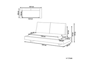 2-sitssoffa Beliani Marettimo Light wood, White - Puutarhakalusteet - Ulkosohva & puutarhapenkki - Puutarhasohva