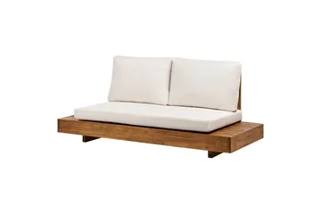 2-sitssoffa Beliani Marettimo Light wood, White - Puutarhakalusteet - Ulkosohva & puutarhapenkki - Puutarhasohva