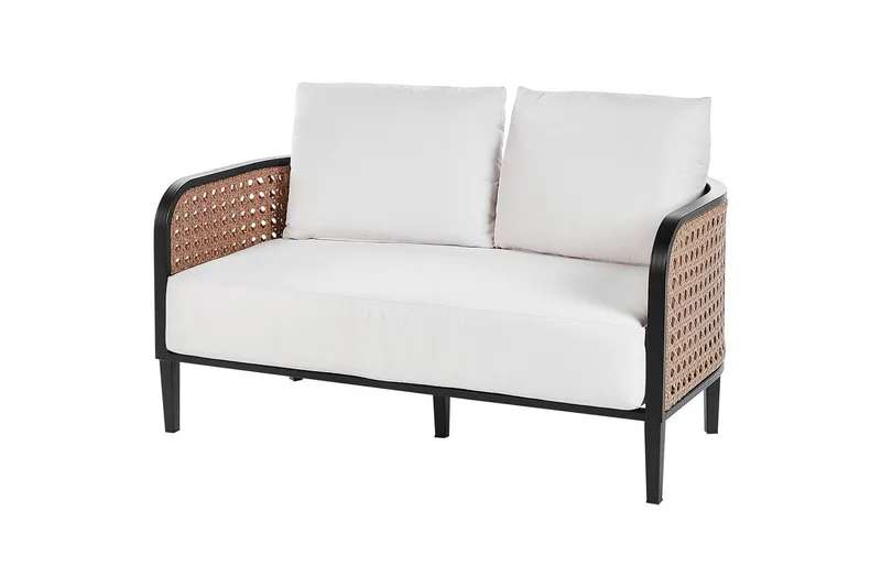 2-sitssoffa Beliani Montefalco White||Black - Puutarhakalusteet - Parveke - Parvekekalusteet - Parvekesetti