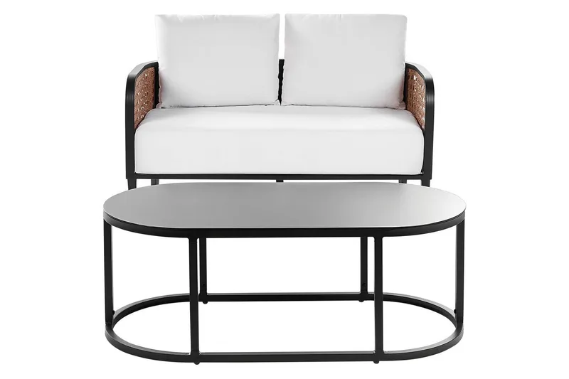 2-sitssoffa Beliani Montefalco White||Black, undefined