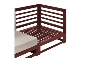 2-sitssoffa Beliani Trani Ljus trä/grått/beige Brown||Grey||Beige - Puutarhakalusteet - Ulkosohva & puutarhapenkki - Puutarhasohva
