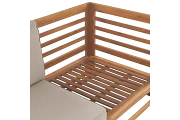 2-sitssoffa Beliani Trani Ljus trä/grått/beige Light wood||Grey||Beige - Puutarhakalusteet - Ulkosohva & puutarhapenkki - Puutarhasohva