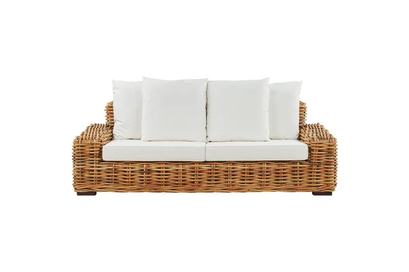 3-sitssoffa Beliani Forli Natural||Beige||White, undefined