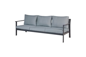 3-sitssoffa Beliani Kiato Grå/svart Grey||Black - Puutarhakalusteet - Ulkosohva & puutarhapenkki - Puutarhasohva