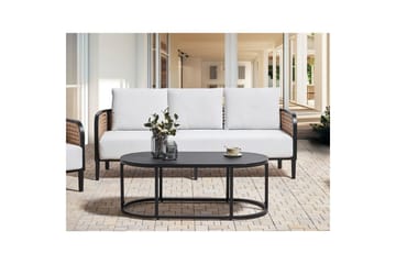 3-sitssoffa Beliani Montefalco White||Black - Puutarhakalusteet - Parveke - Parvekekalusteet - Parvekesetti
