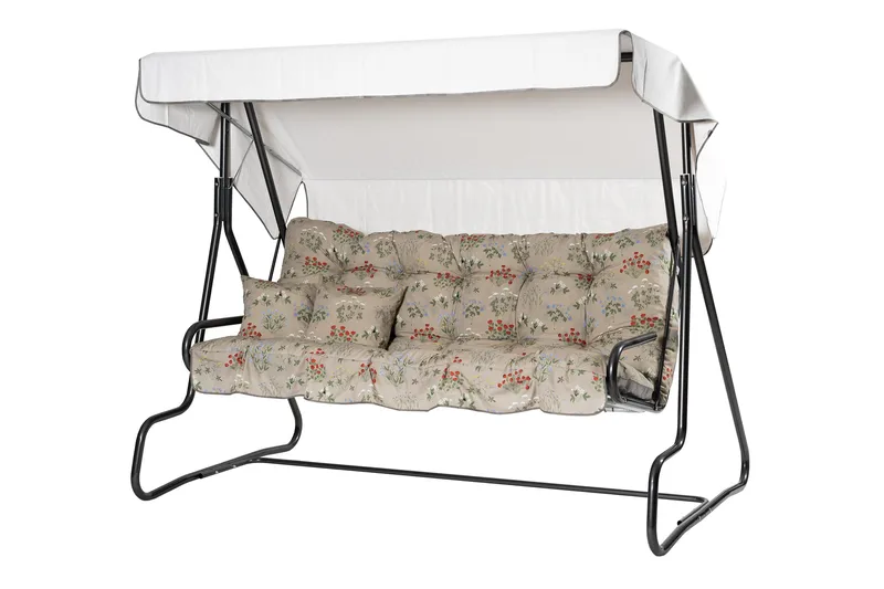 Adhira Täydellinen riippukeinu 196 cm, Harmaa/Kukkakuvioinen