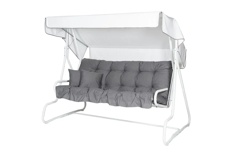 De Luxe -täydellinen keinuhammokki 196 cm, Valkoinen/harmaa