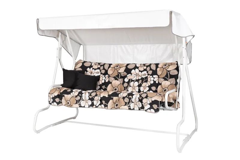 De Luxe Täydellinen riippukeinu 196 cm, Valkoinen/Kukkakuvioinen