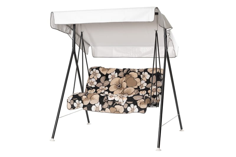 Duetto Täydellinen riippukeinu 130 cm, Harmaa/Kukkakuvioinen