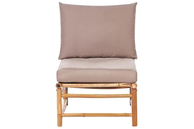 Hörnsoffa Beliani Cerreto Beige/ljust trä, 4-Sits Beige||Light wood - Puutarhakalusteet - Terassiryhmät - Oleskeluryhmät