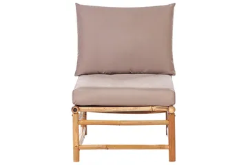 Hörnsoffa Beliani Cerreto Beige/ljust trä, 6-Sits Beige||Light wood - Puutarhakalusteet - Terassiryhmät - Oleskeluryhmät
