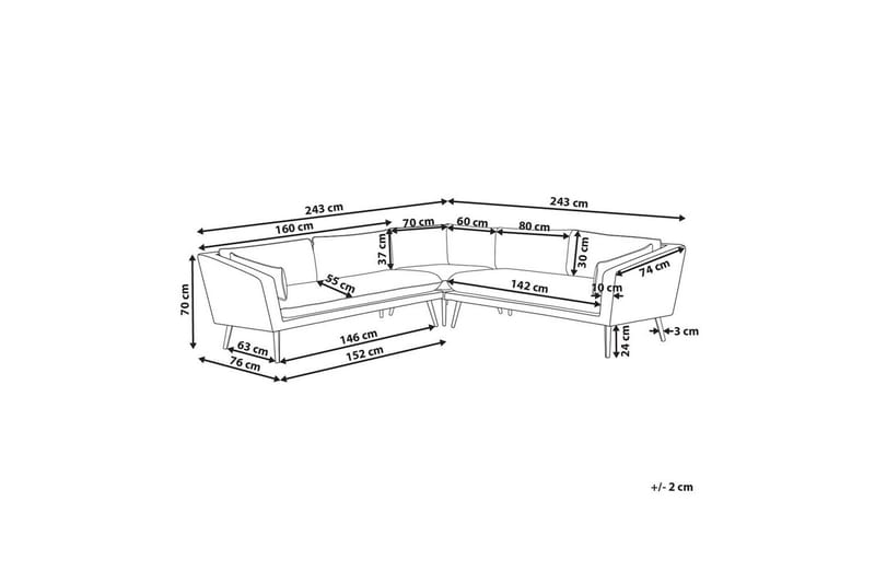 Hörnsoffa Beliani Loretello Beige/grå Grey - Puutarhakalusteet - Ulkosohva & puutarhapenkki - Puutarhasohva