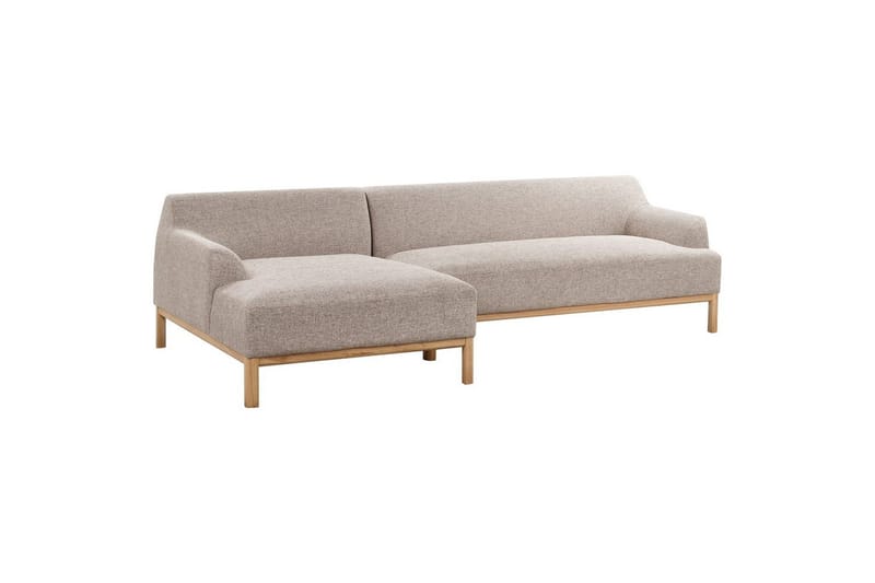 Hörnsoffa Beliani Sosjo Beige, ljust trä, Högervänd Brown||Light colored wood Left-faced - Huonekalut - Sohva - Kulmasohva - Kulmadivaanisohva