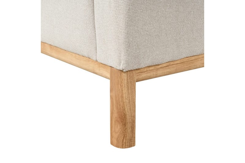 Hörnsoffa Beliani Sosjo Beige, ljust trä, Högervänd NO_BRAND Beige||Light colored wood Right-faced - Huonekalut - Sohva - Kulmasohva - Kulmadivaanisohva